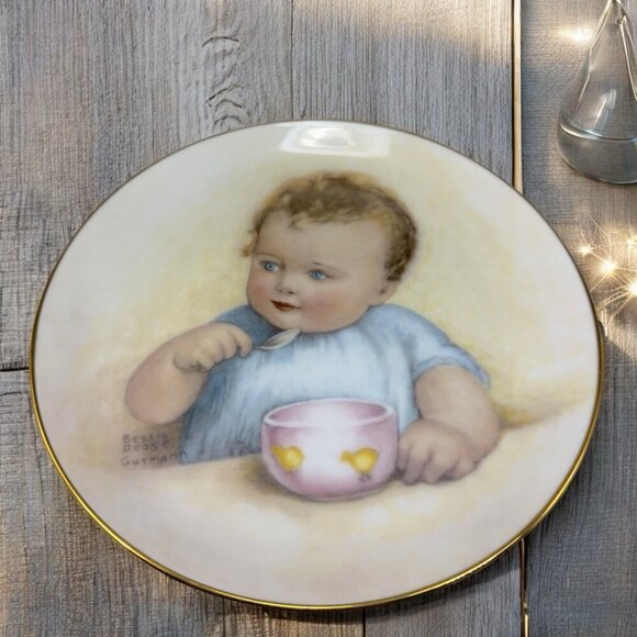 1987 Hamilton Collection Bundles of Joy Plate Dish Bessie Pease Gutmann Ceramic - Picture 1 of 10